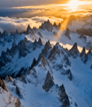 雪山云海日出全景(2)10478#横屏 