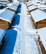 雪乡木屋雪景俯瞰4354#横屏 