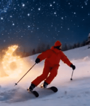 滑雪者在字样前滑雪11343#横屏 