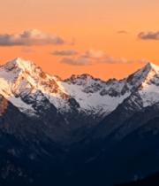雪山山脉日落自然风光13419#横屏 