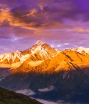 雪山日出壮丽景观7811#横屏 