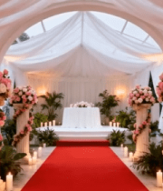 婚礼现场浪漫花饰布置6761#横屏 