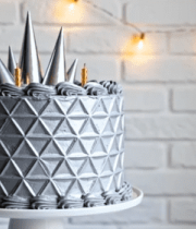 	 灰色几何造型生日蛋糕特写6074#横屏 