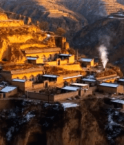 黄土高原山村冬日景象14426#横屏 