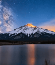 雪山星空下的宁静湖泊13395#横屏 