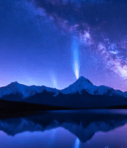 雪山星空湖面夜景素材(1)2440#横屏 