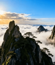 黄山云海日出景象872#横屏 