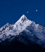 雪山星空夜景素材(3)13226#横屏 