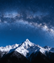 雪山星空全景11740#横屏 