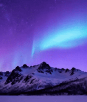 雪山夜空下的极光景观(2)11005#横屏 