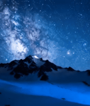 雪山夜空下的璀璨星空(2)13197#横屏 