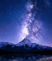 雪山夜空下的璀璨星空(1)7247#横屏 