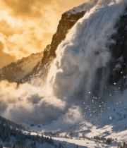 雪山雪崩自然风光场景11155#横屏 