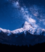 雪山夜空银河素材14917#横屏 