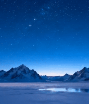 雪山星空下的冰雪景观12121#横屏 