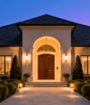 黄昏时独栋别墅外观6850#横屏 