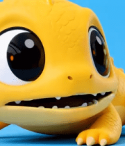 黄色卡通小龙静态素材4677#横屏 