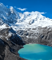 雪山下的湖泊自然风光2663#横屏 