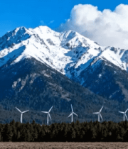 雪山下的风力发电机组11818#横屏 