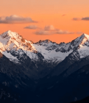 雪山日落全景13768#横屏 