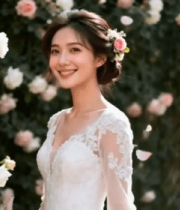 花丛中微笑的新娘364#横屏 