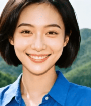 户外微笑女子近景9480#横屏 