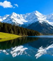 雪山湖泊森林自然风光(1)812#横屏 