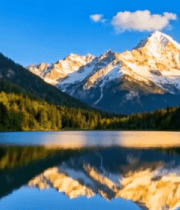 雪山湖泊森林自然风光710#横屏 