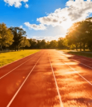 	 户外红色跑道自然风光2492#横屏 