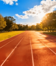 户外红色跑道自然风光素材11681#横屏 