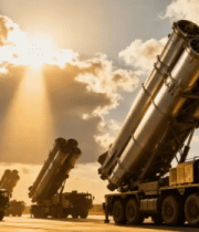 户外多辆导弹发射车展示3392#横屏 