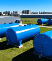 户外蓝色储罐及建筑场景2289#横屏 