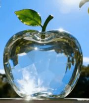 户外玻璃苹果雕塑特写10270#横屏 