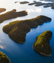 湖泊岛屿自然风光航拍4665#横屏 