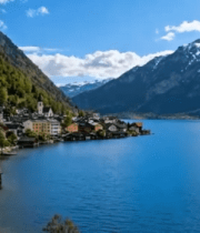 	 湖畔山村自然风光10864#横屏 