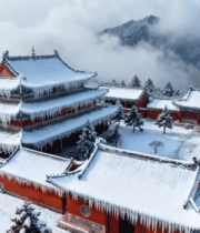 雪后古建筑群全景8698#横屏 