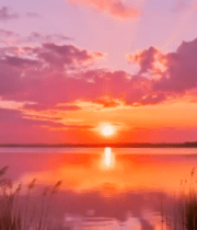 湖畔日落自然风光素材851#横屏 