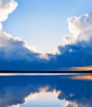 湖面日出阳光云彩倒影景观4536#横屏 