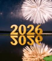 湖面上空绽放的烟花特效13595#横屏 