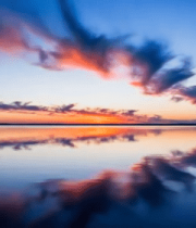 	 湖面天空晚霞倒影风景4876#横屏 