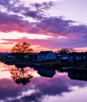 湖边日落自然风光3763#横屏 