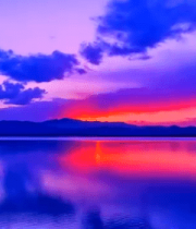 湖面日落自然风光1714#横屏 