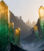 渲染绿色水晶奇幻场景14118#横屏 