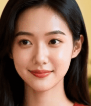 红衣女子室内微笑特写481#横屏 