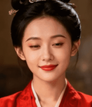 红衣古装女子微笑特写8914#横屏 