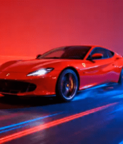 红色跑车动感行驶画面9566#横屏 