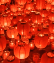 红色灯笼烛光场景14377#横屏 