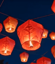 悬挂的红色灯笼夜景素材4820#横屏 