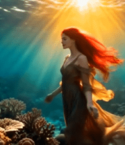 红发女子海底漫步4131#横屏 