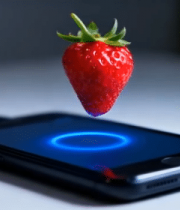 悬浮草莓与智能手机特写(1)8339#横屏 